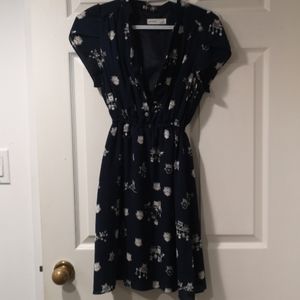 Navy owl print summer dress